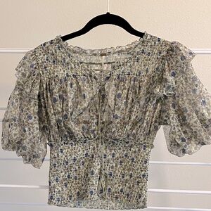 FREE PEOPLE blousy lightweight floral top
